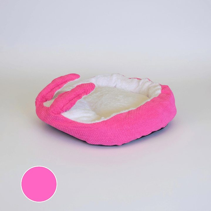 Cama Para Mascotas Con Orejas Conejo - Tallas S, M y L (Rosa) 1