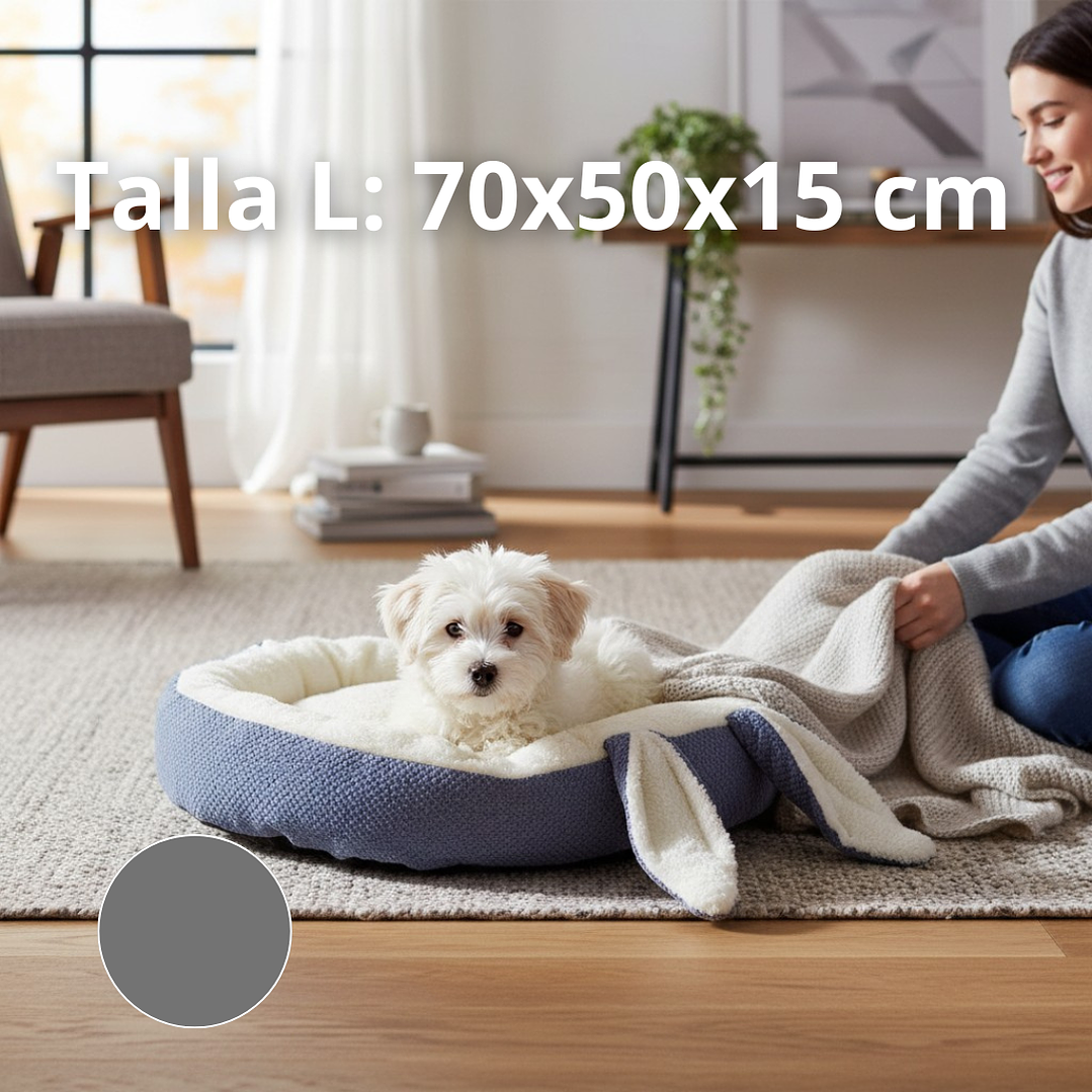 Cama Para Mascotas Con Orejas Conejo - Tallas S, M y L (Gris) 4
