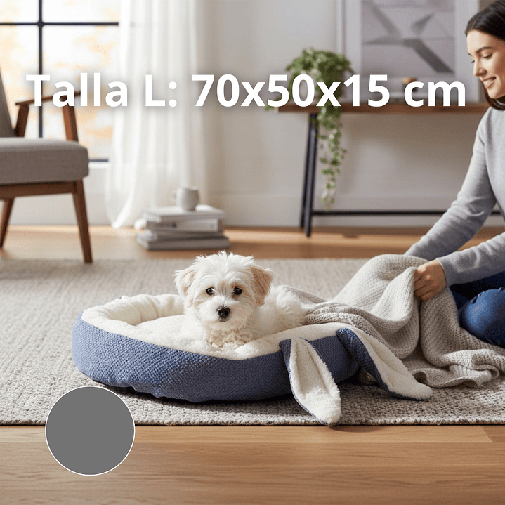 Cama Para Mascotas Con Orejas Conejo - Tallas S, M y L (Gris) 4