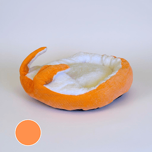 Cama Para Mascotas Con Orejas Conejo - Tallas S, M y L (Naranja)