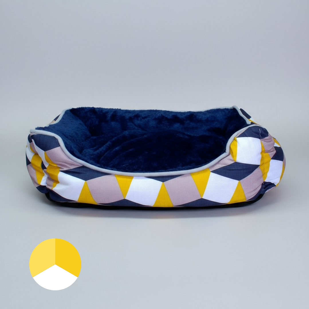 Cama Para Mascotas Espuma Tricolor - Tallas S, M y L (Amarillo) 1