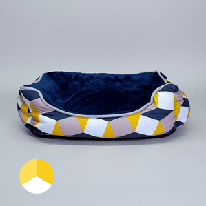 Cama Para Mascotas Espuma Tricolor - Tallas S, M y L (Amarillo)