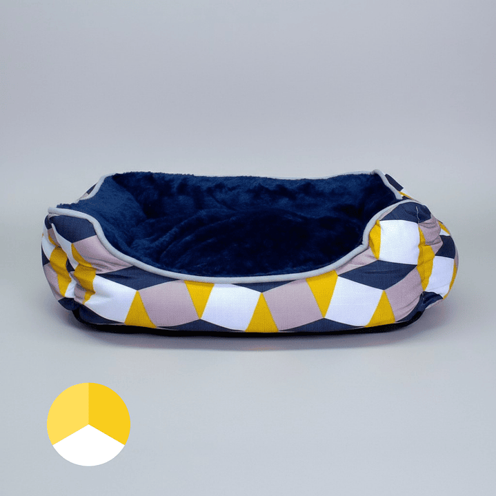 Cama Para Mascotas Espuma Tricolor - Tallas S, M y L (Amarillo) 1