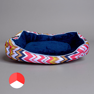 Cama Para Mascotas Espuma Tricolor - Tallas S, M y L (Rojo)