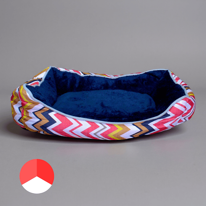 Cama Para Mascotas Espuma Tricolor - Tallas S, M y L (Rojo) 1