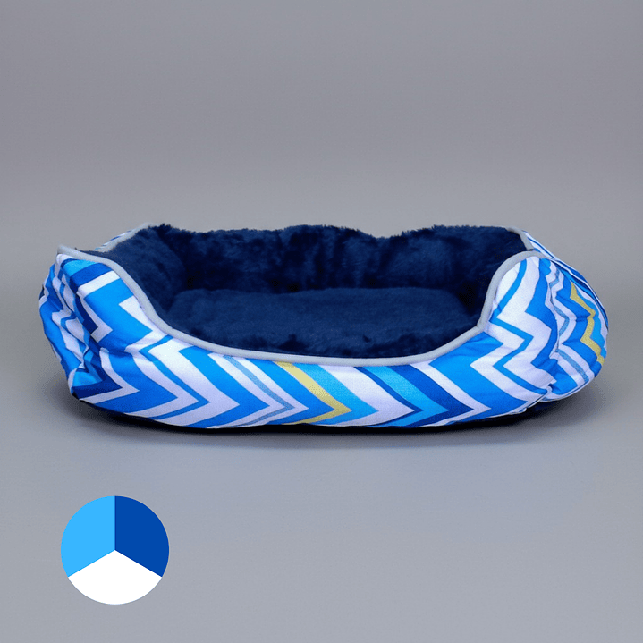Cama Para Mascotas Espuma Tricolor - Tallas S, M y L (Azul) 1