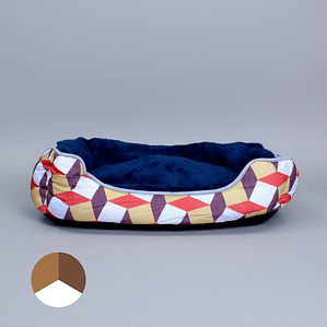 Cama Para Mascotas Espuma Tricolor - Tallas S, M y L (Cafe)