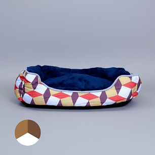 Cama Para Mascotas Espuma Tricolor - Tallas S, M y L (Cafe)