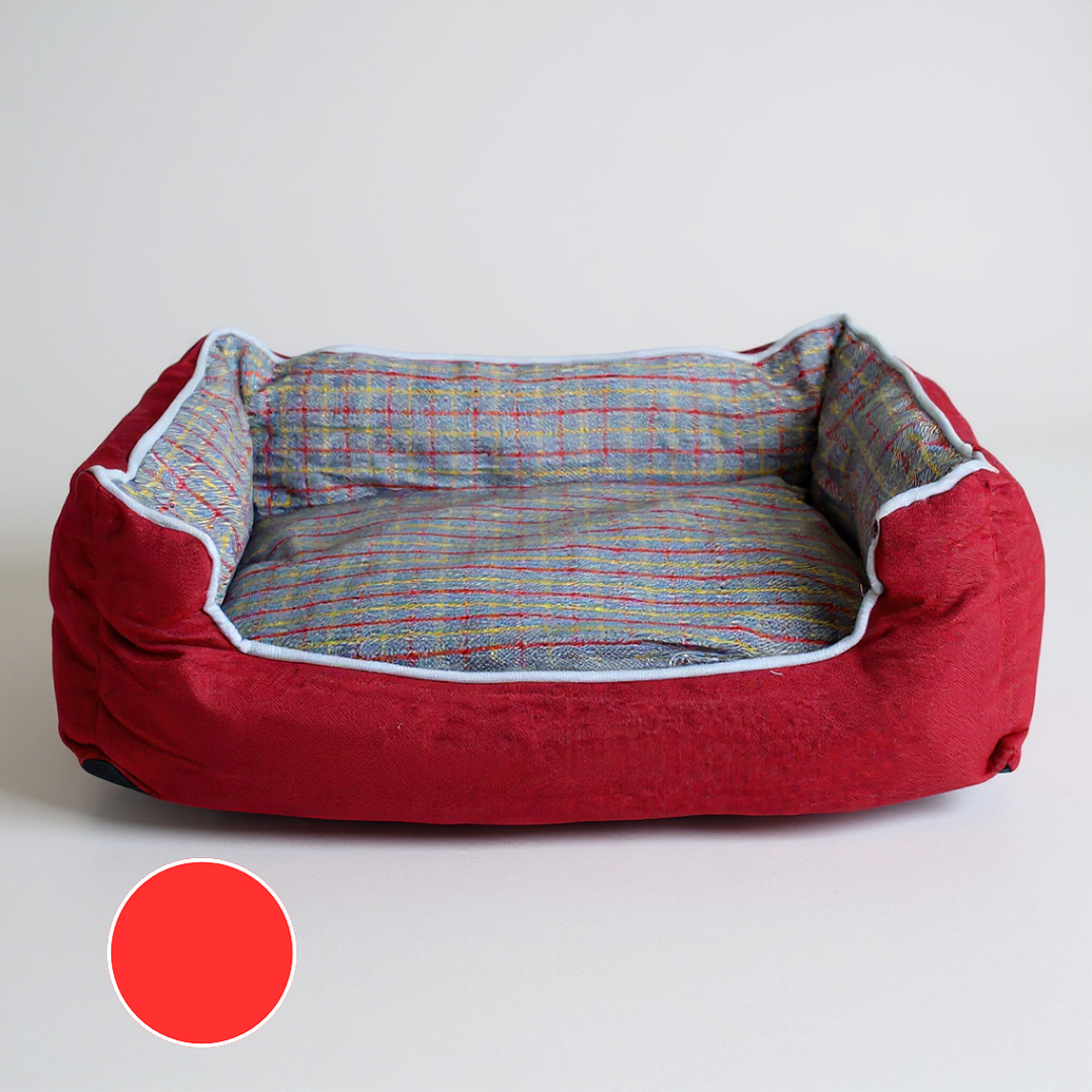 Cama Para Mascotas Espuma - Talla S, M y L (Rojo) 1