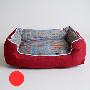 Cama Para Mascotas Espuma - Talla S, M y L (Rojo)
