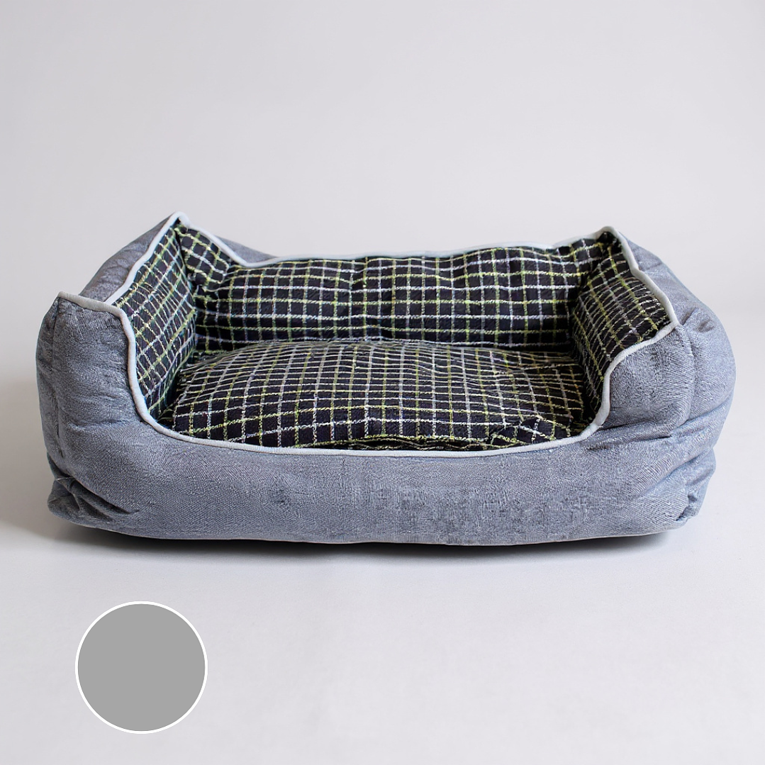 Cama Para Mascotas Espuma - Talla S, M y L (Gris) 1
