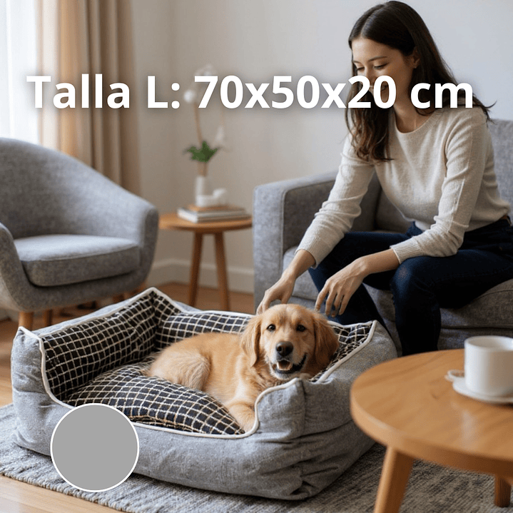 Cama Para Mascotas Espuma - Talla S, M y L (Gris) 4