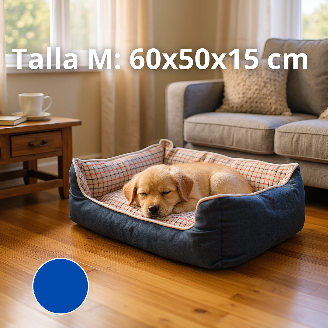 Cama Para Mascotas Espuma - Talla S, M y L (Azul) 3