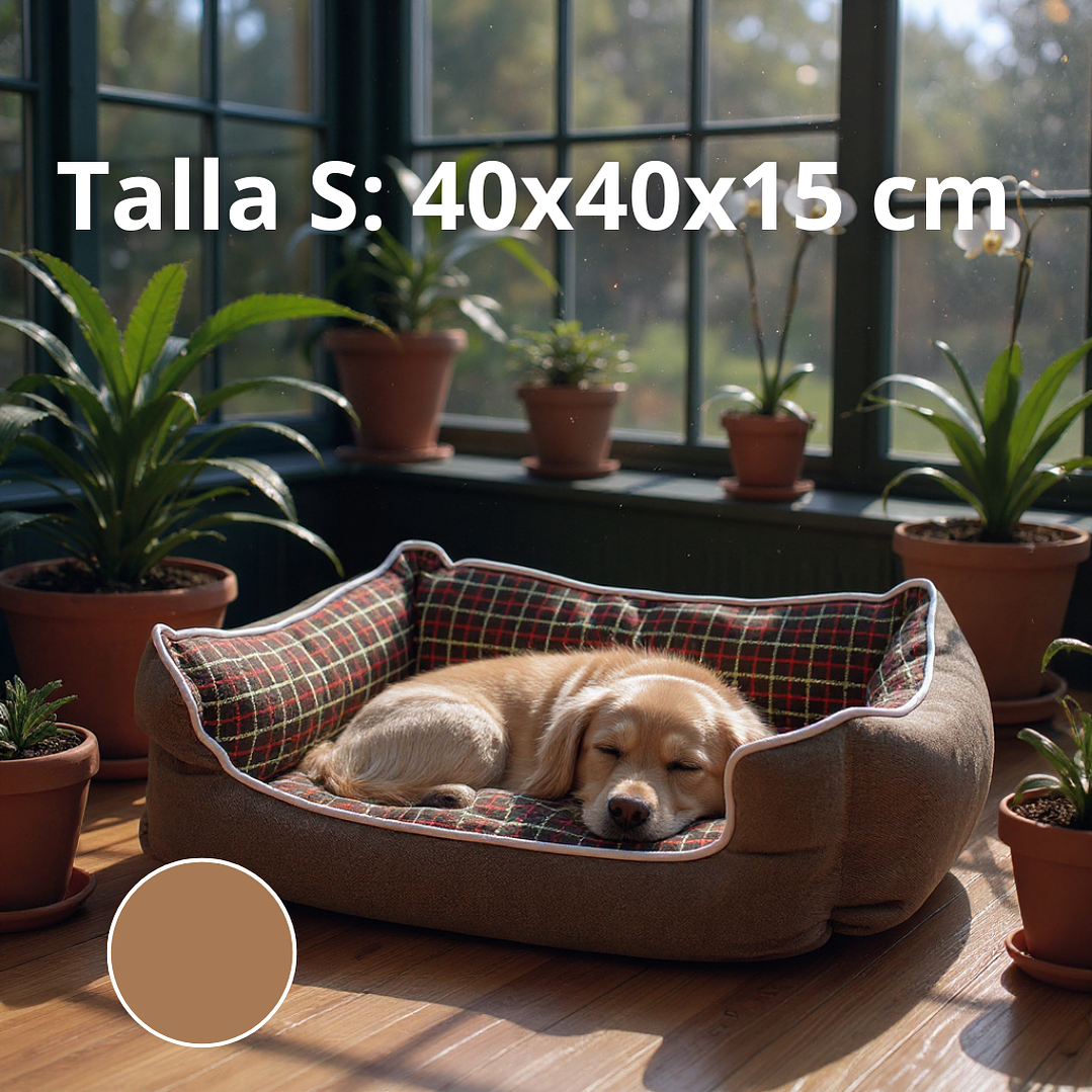 Cama Para Mascotas Espuma - Talla S, M y L (Cafe) 2