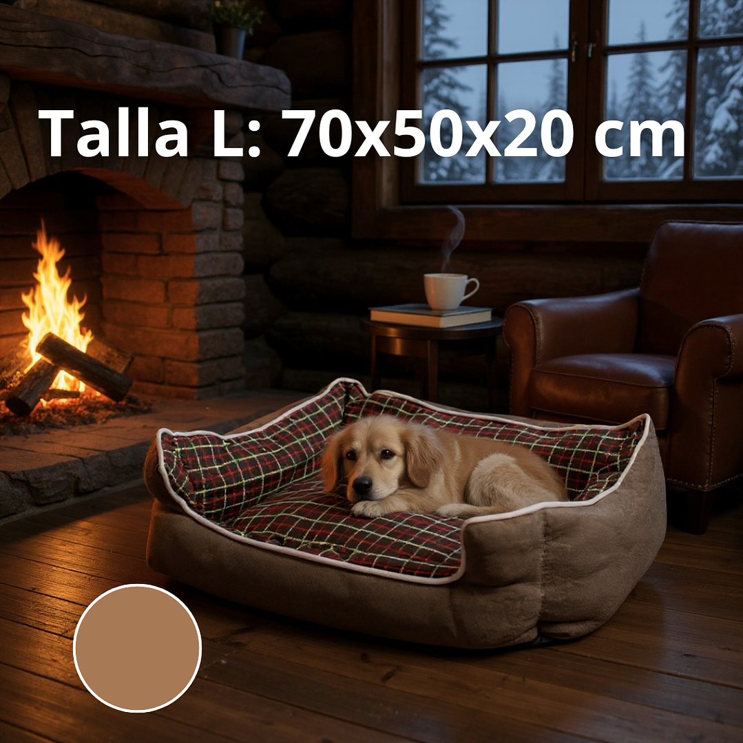 Cama Para Mascotas Espuma - Talla S, M y L (Cafe) 4