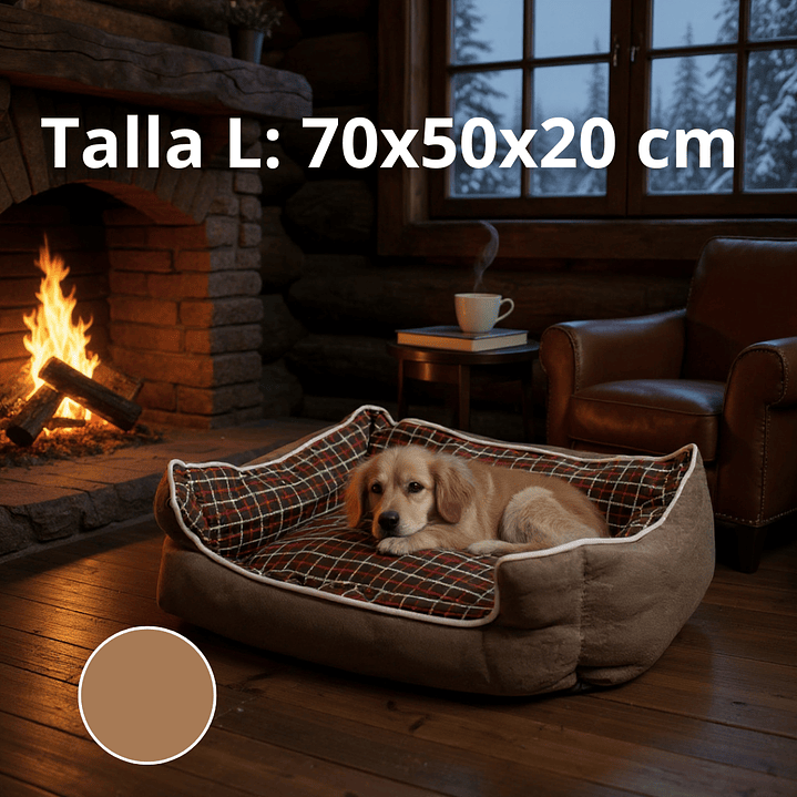Cama Para Mascotas Espuma - Talla S, M y L (Cafe) 4