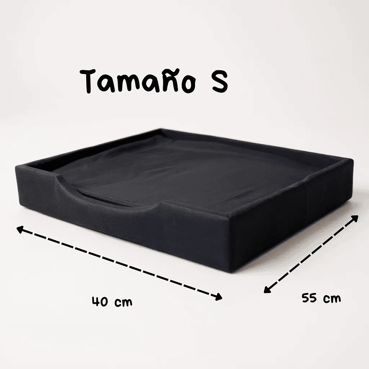 Cama de Mascotas A Piso - Tallas S, M, L y XL (Negro) 3