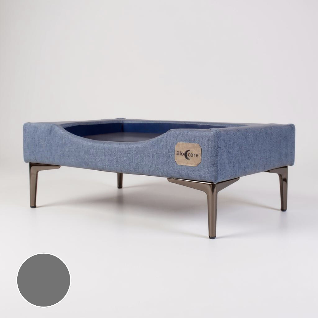 Cama de Mascotas Patas Cromadas 15 cm - Tallas S, M, L y XL (Gris) 1