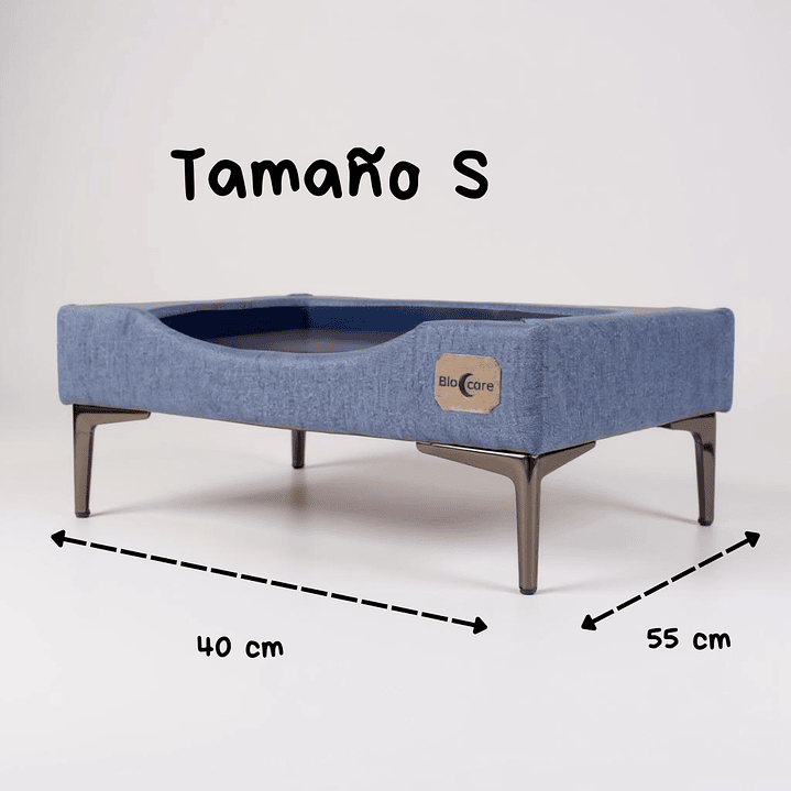 Cama de Mascotas Patas Cromadas 15 cm - Tallas S, M, L y XL (Gris) 2