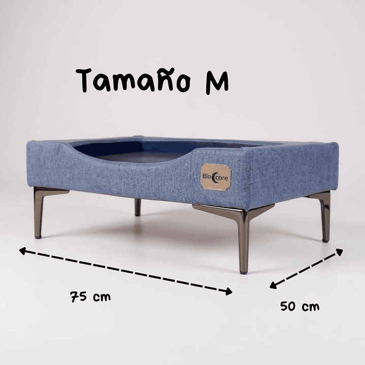 Cama de Mascotas Patas Cromadas 15 cm - Tallas S, M, L y XL (Gris) 4