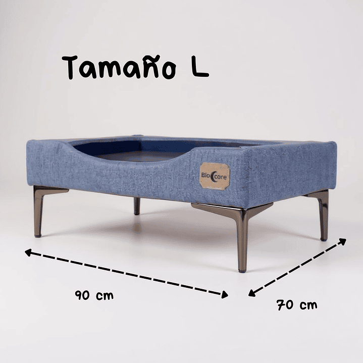 Cama de Mascotas Patas Cromadas 15 cm - Tallas S, M, L y XL (Gris) 6