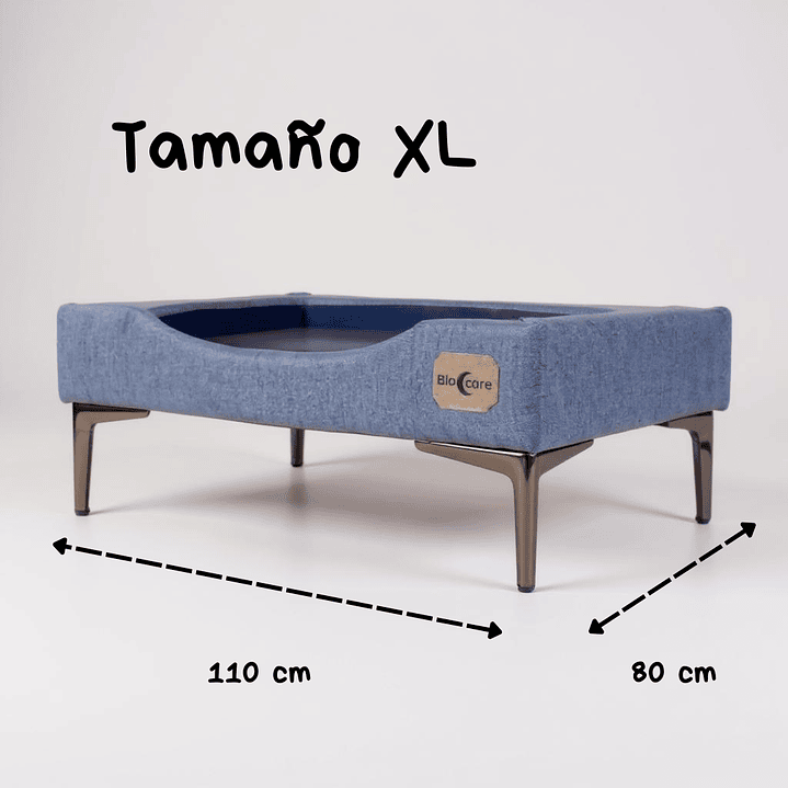 Cama de Mascotas Patas Cromadas 15 cm - Tallas S, M, L y XL (Gris) 8