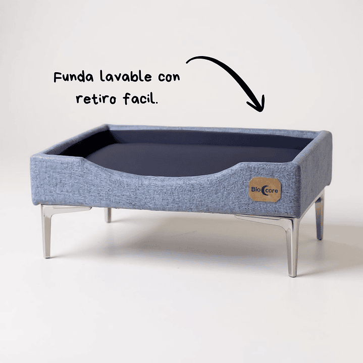 Cama de Mascotas Patas Cromadas 15 cm - Tallas S, M, L y XL (Gris) 10