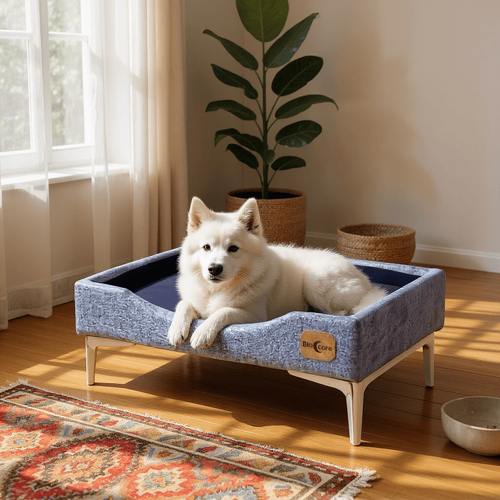 Cama de Mascotas Patas Cromadas 15 cm - Tallas S, M, L y XL (Gris) 7