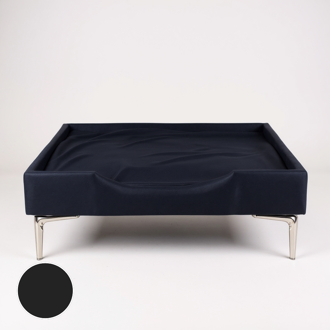 Cama de Mascotas Patas Cromadas 15 cm - Tallas S, M, L y XL (Negro) 1