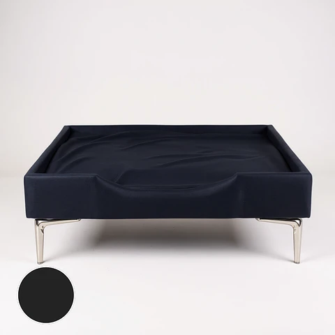 Cama de Mascotas Patas Cromadas 15 cm - Tallas S, M, L y XL (Negro)