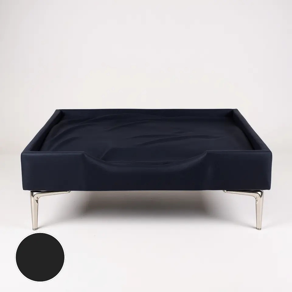 Cama de Mascotas Patas Cromadas 15 cm - Tallas S, M, L y XL (Negro) 1