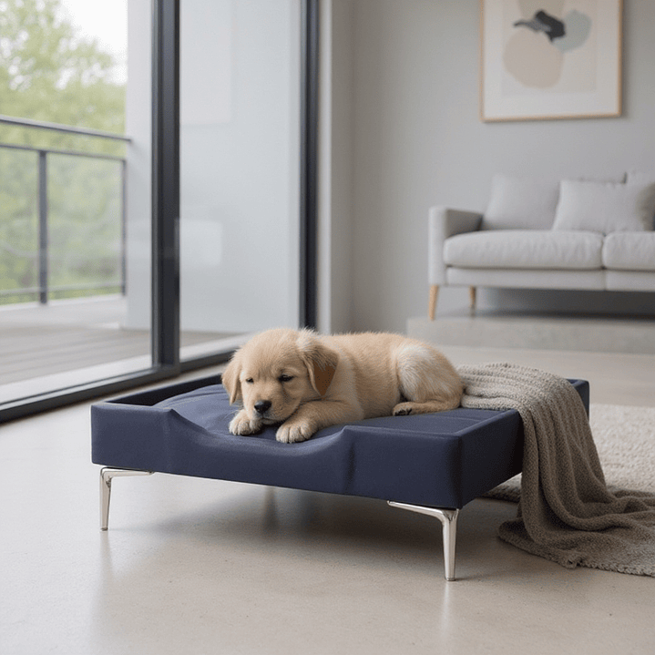 Cama de Mascotas Patas Cromadas 15 cm - Tallas S, M, L y XL (Negro) 3