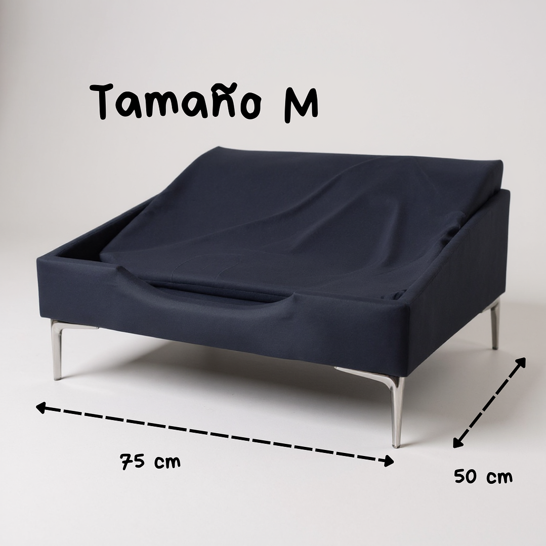 Cama de Mascotas Patas Cromadas 15 cm - Tallas S, M, L y XL (Negro) 4