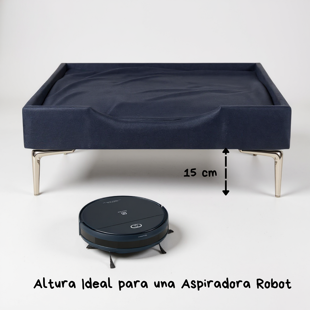 Cama de Mascotas Patas Cromadas 15 cm - Tallas S, M, L y XL (Negro) 12