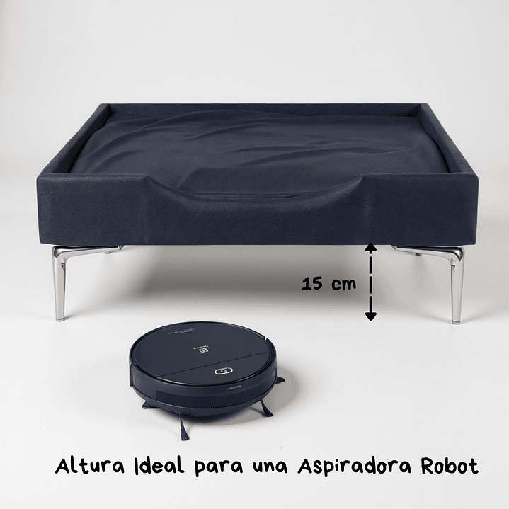 Cama de Mascotas Patas Cromadas 15 cm - Tallas S, M, L y XL (Negro) 12