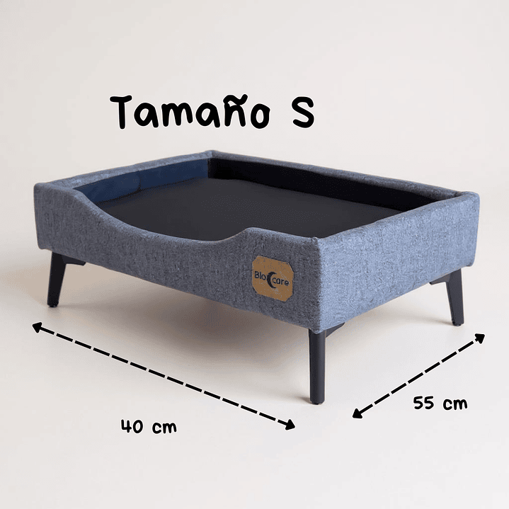Cama de Mascotas Patas Metalicas 12 cm - Tallas S, M, L y XL (Gris) 2