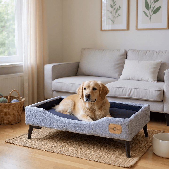 Cama de Mascotas Patas Metalicas 12 cm - Tallas S, M, L y XL (Gris) 9