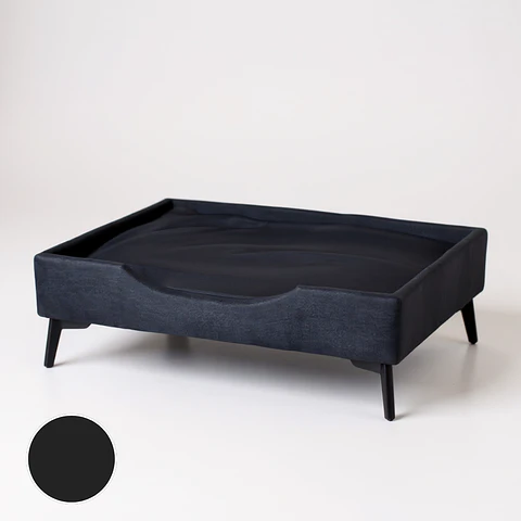 Cama de Mascotas Patas Metalicas 12 cm - Tallas S, M, L y XL (Negro)