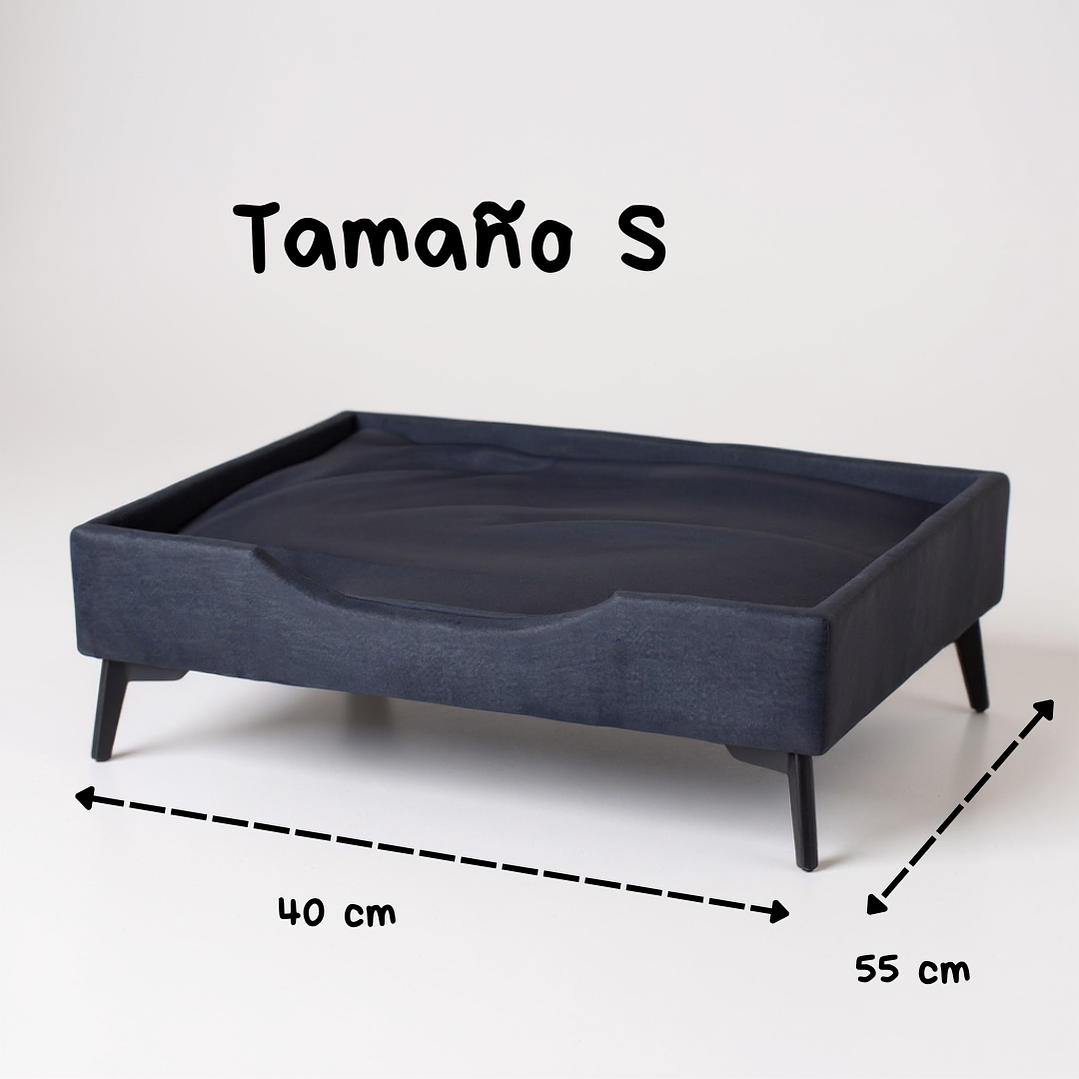 Cama de Mascotas Patas Metalicas 12 cm - Tallas S, M, L y XL (Negro) 2