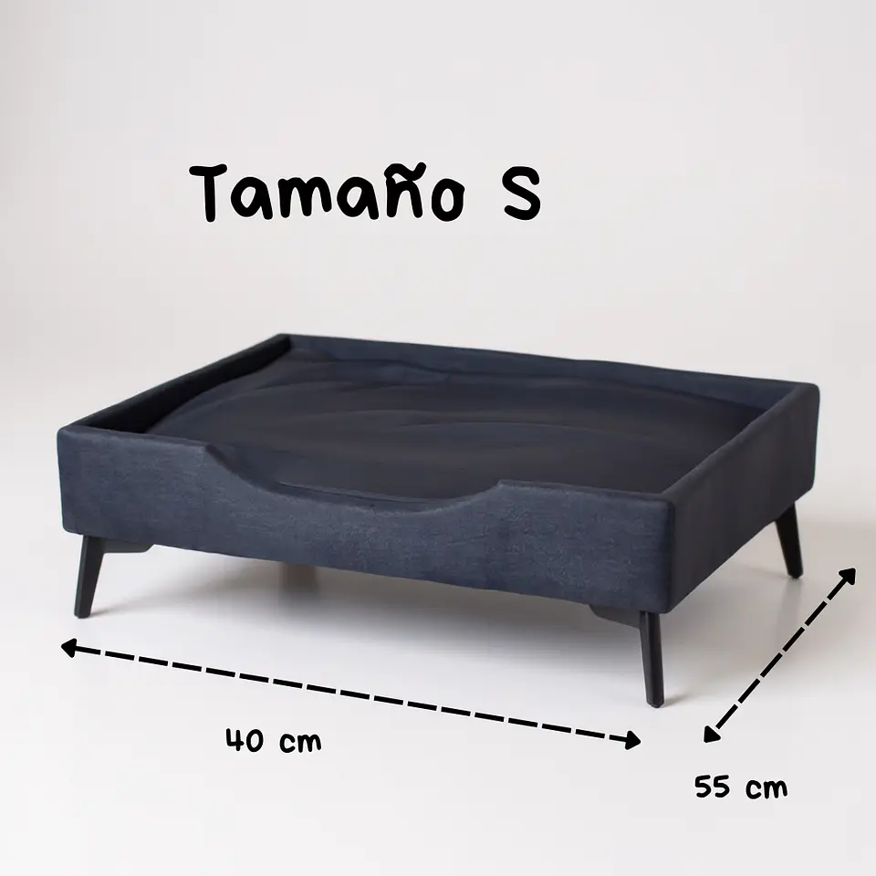 Cama de Mascotas Patas Metalicas 12 cm - Tallas S, M, L y XL (Negro) 2
