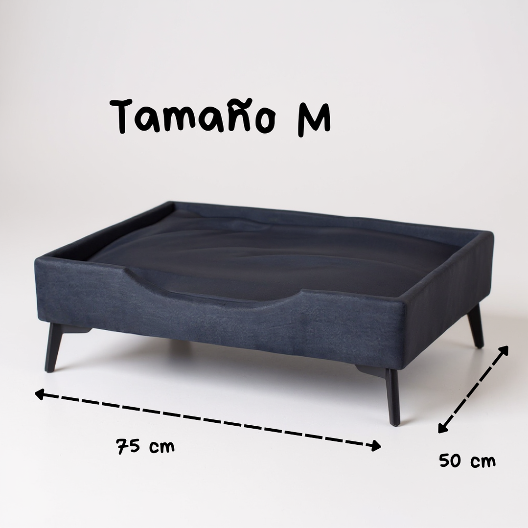 Cama de Mascotas Patas Metalicas 12 cm - Tallas S, M, L y XL (Negro) 4