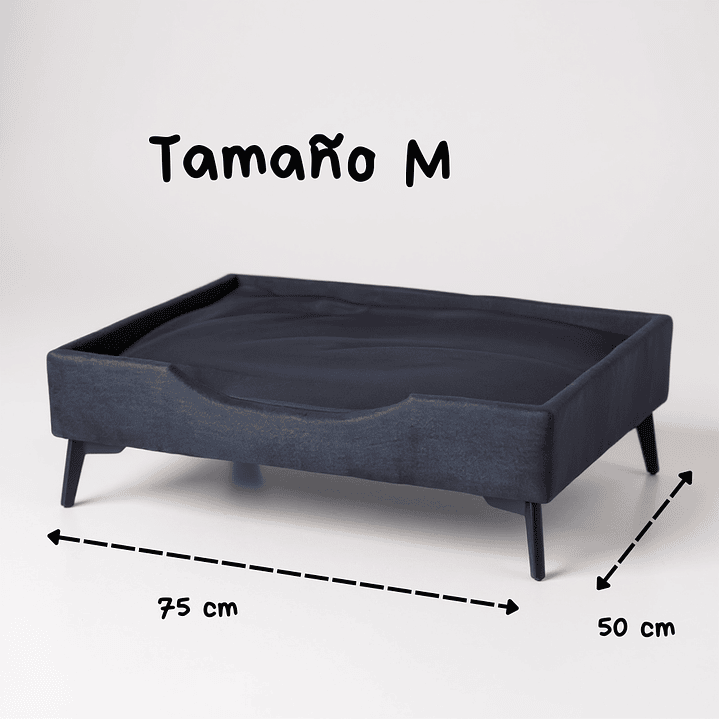 Cama de Mascotas Patas Metalicas 12 cm - Tallas S, M, L y XL (Negro) 4