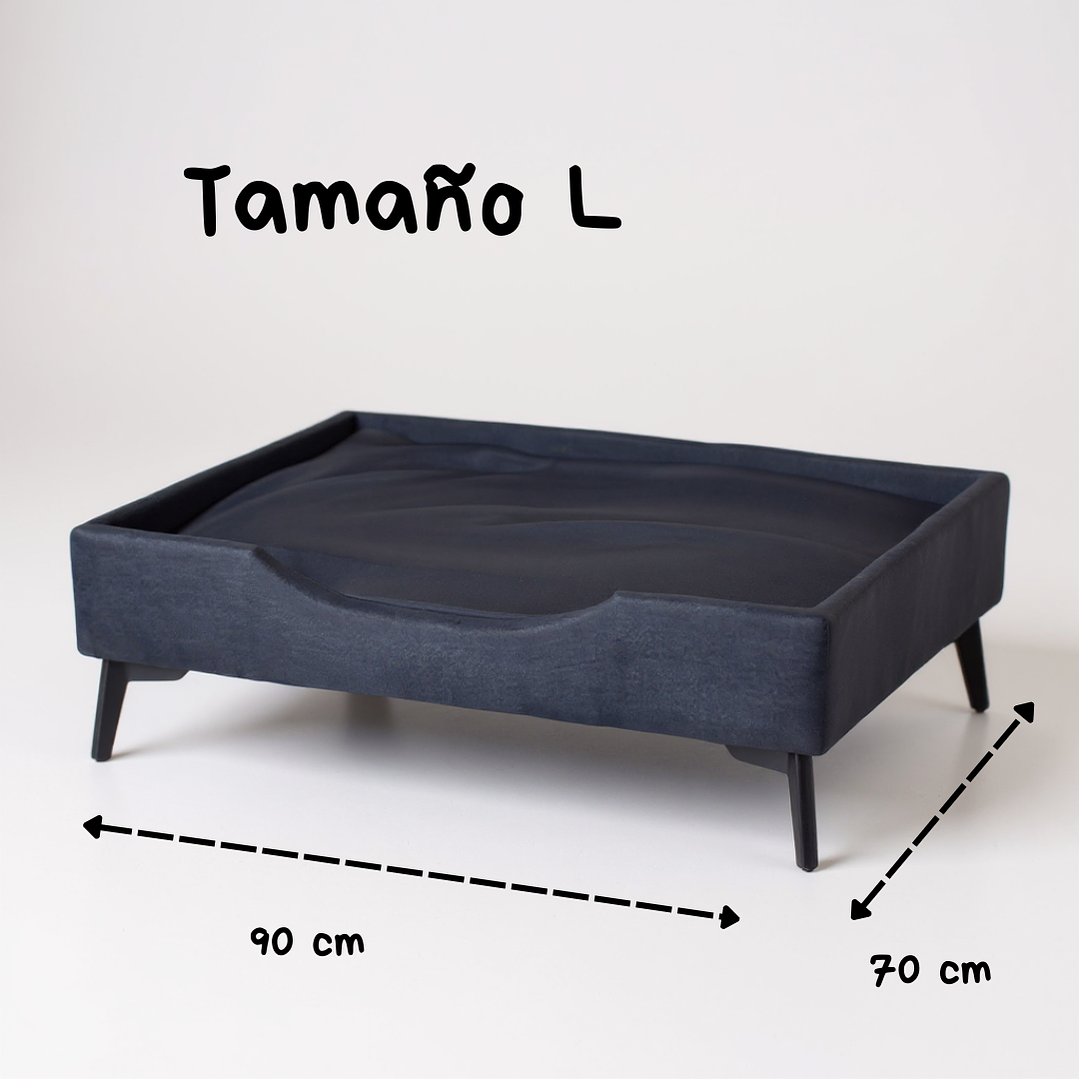 Cama de Mascotas Patas Metalicas 12 cm - Tallas S, M, L y XL (Negro) 6