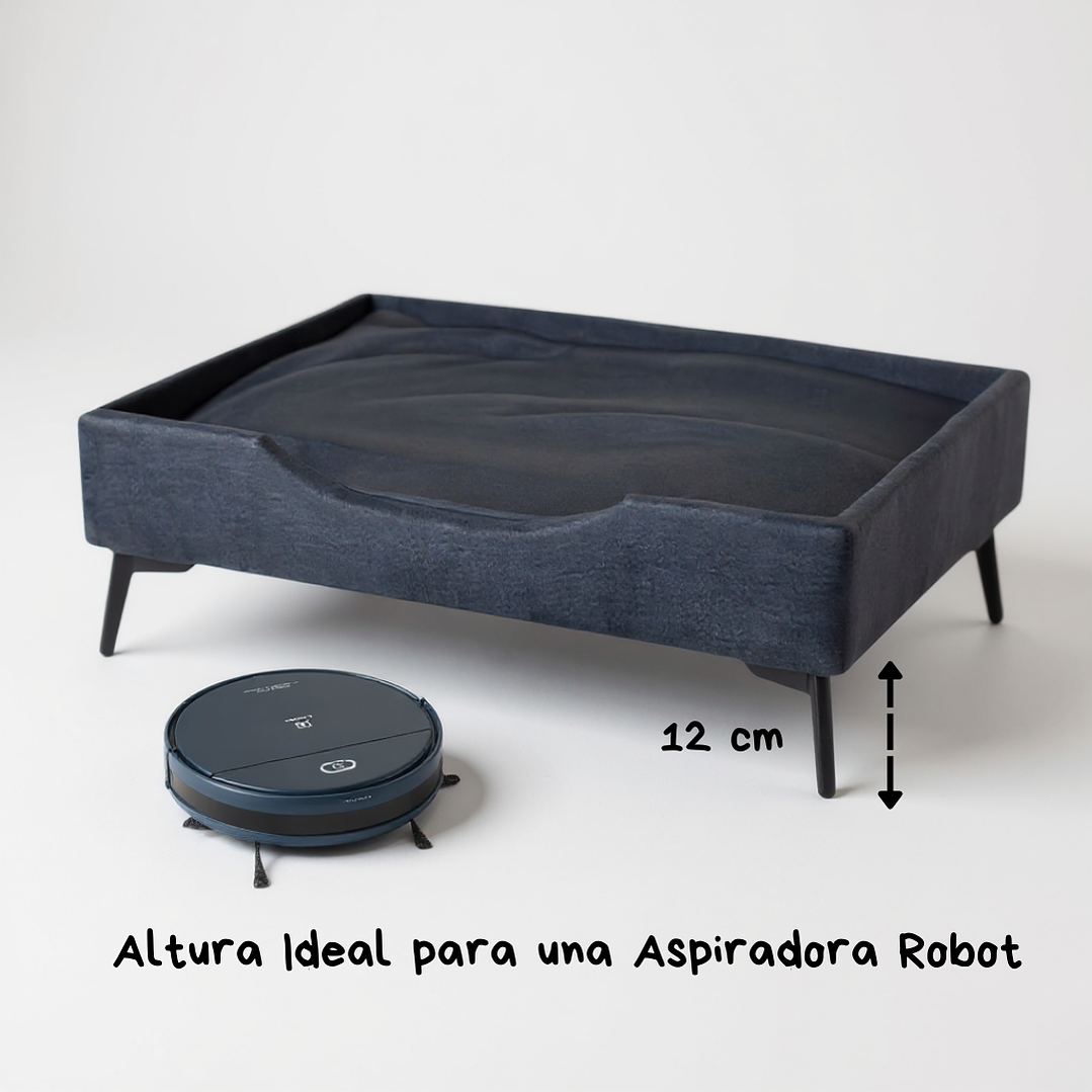 Cama de Mascotas Patas Metalicas 12 cm - Tallas S, M, L y XL (Negro) 12