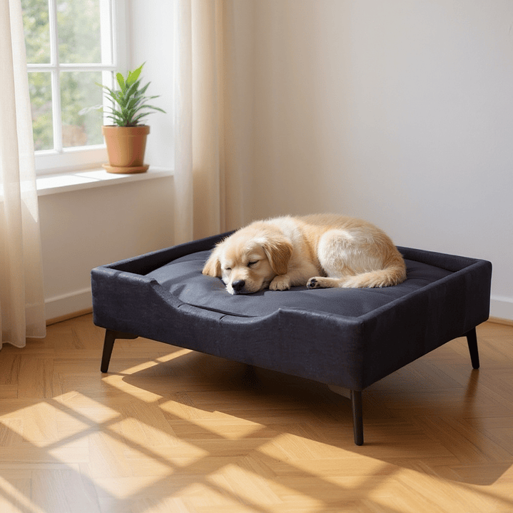 Cama de Mascotas Patas Metalicas 12 cm - Tallas S, M, L y XL (Negro) 7