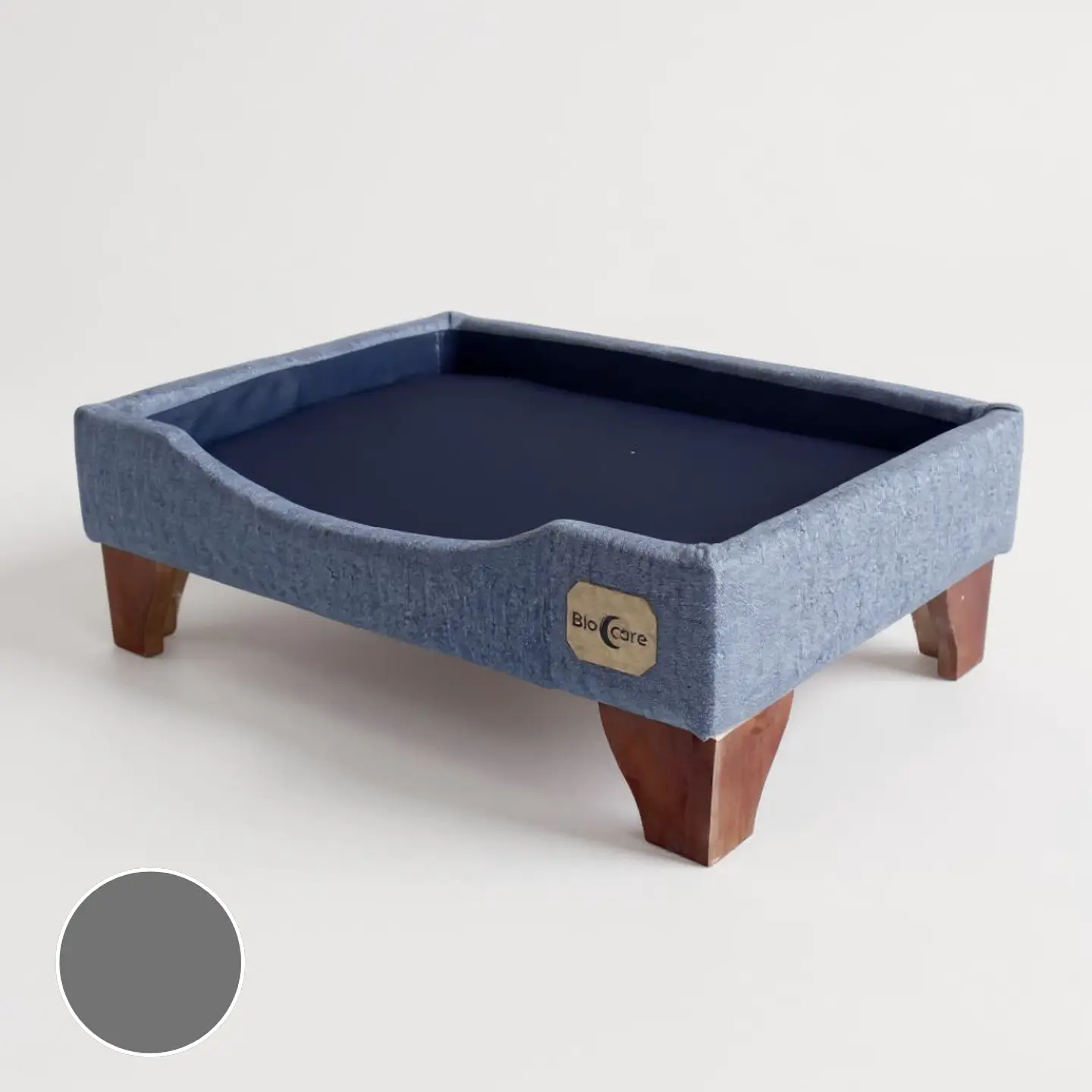 Cama de Mascotas Patas De Madera 11 cm - Tallas S, M, L y XL (Gris) 1