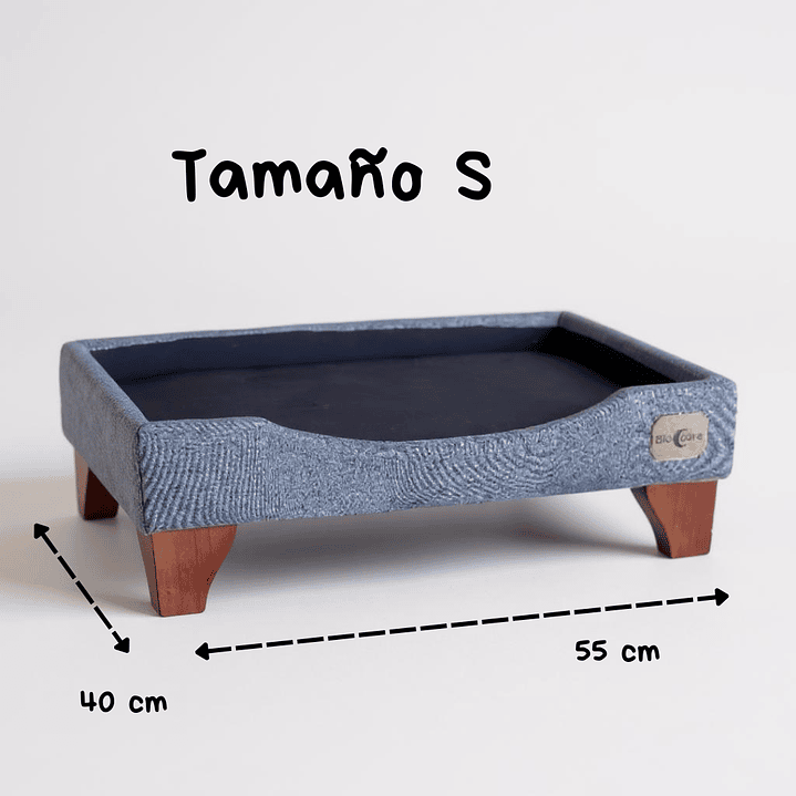 Cama de Mascotas Patas De Madera 11 cm - Tallas S, M, L y XL (Gris) 2