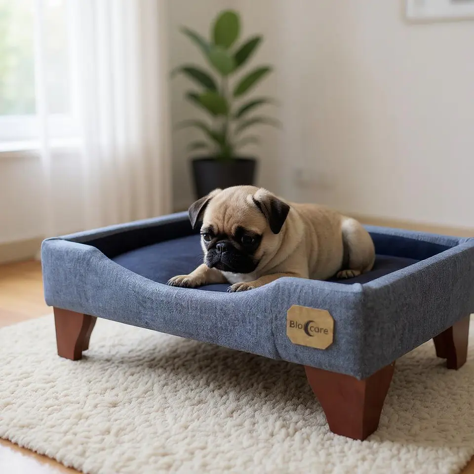 Cama de Mascotas Patas De Madera 11 cm - Tallas S, M, L y XL (Gris) 3