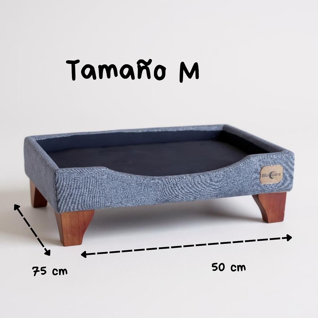 Cama de Mascotas Patas De Madera 11 cm - Tallas S, M, L y XL (Gris) 4