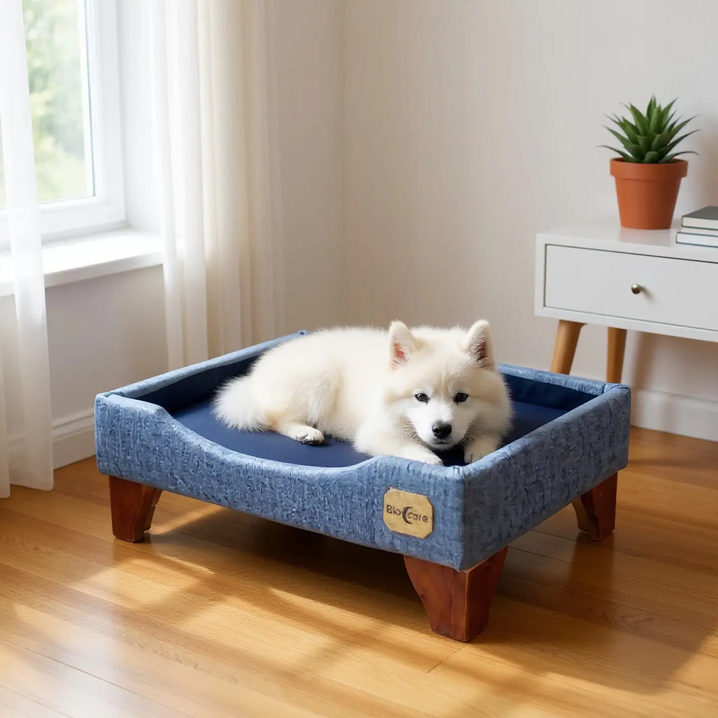 Cama de Mascotas Patas De Madera 11 cm - Tallas S, M, L y XL (Gris) 5